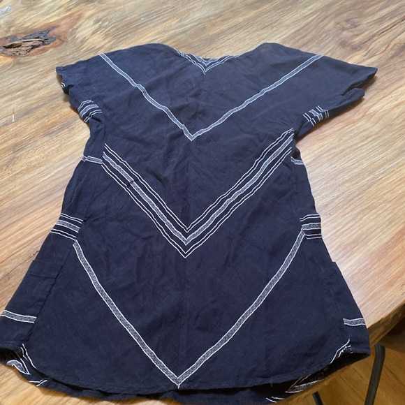 Ace and Jig linen cotton blend top black pockets ❤️ v neck lightweight size S - Picture 6 of 6